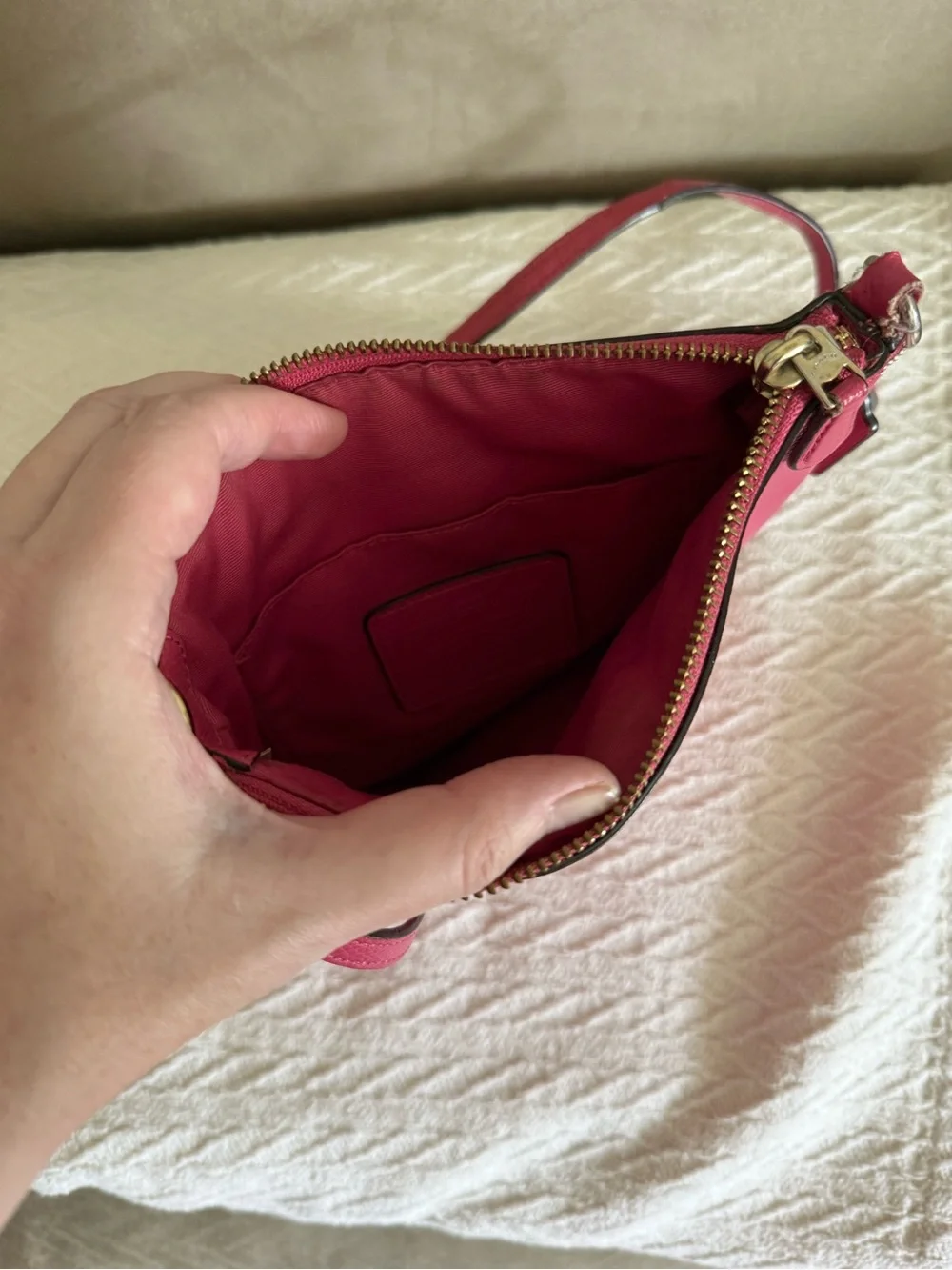 Coach Pink Pebbled Leather Crossbody Bag